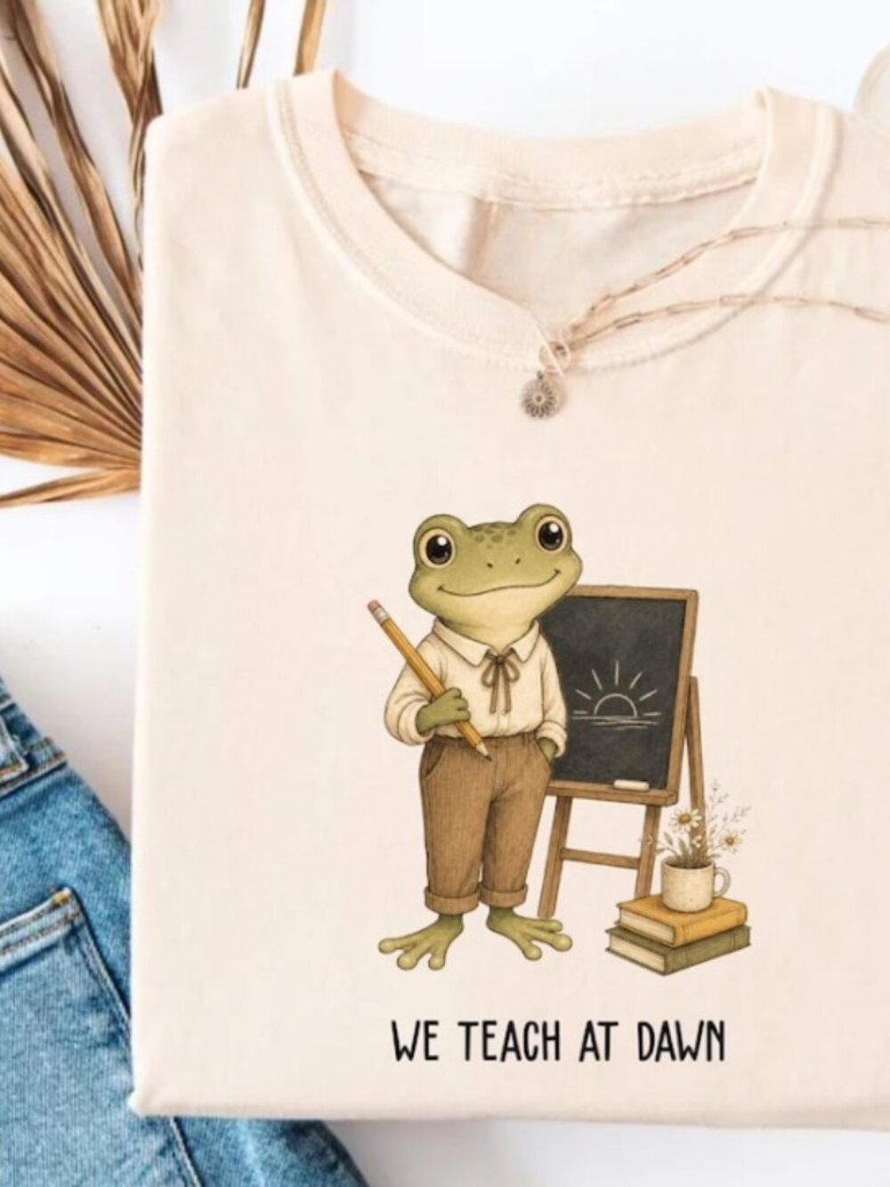 We Teach At Dawn Shirt, Funny Frog Teacher Tee